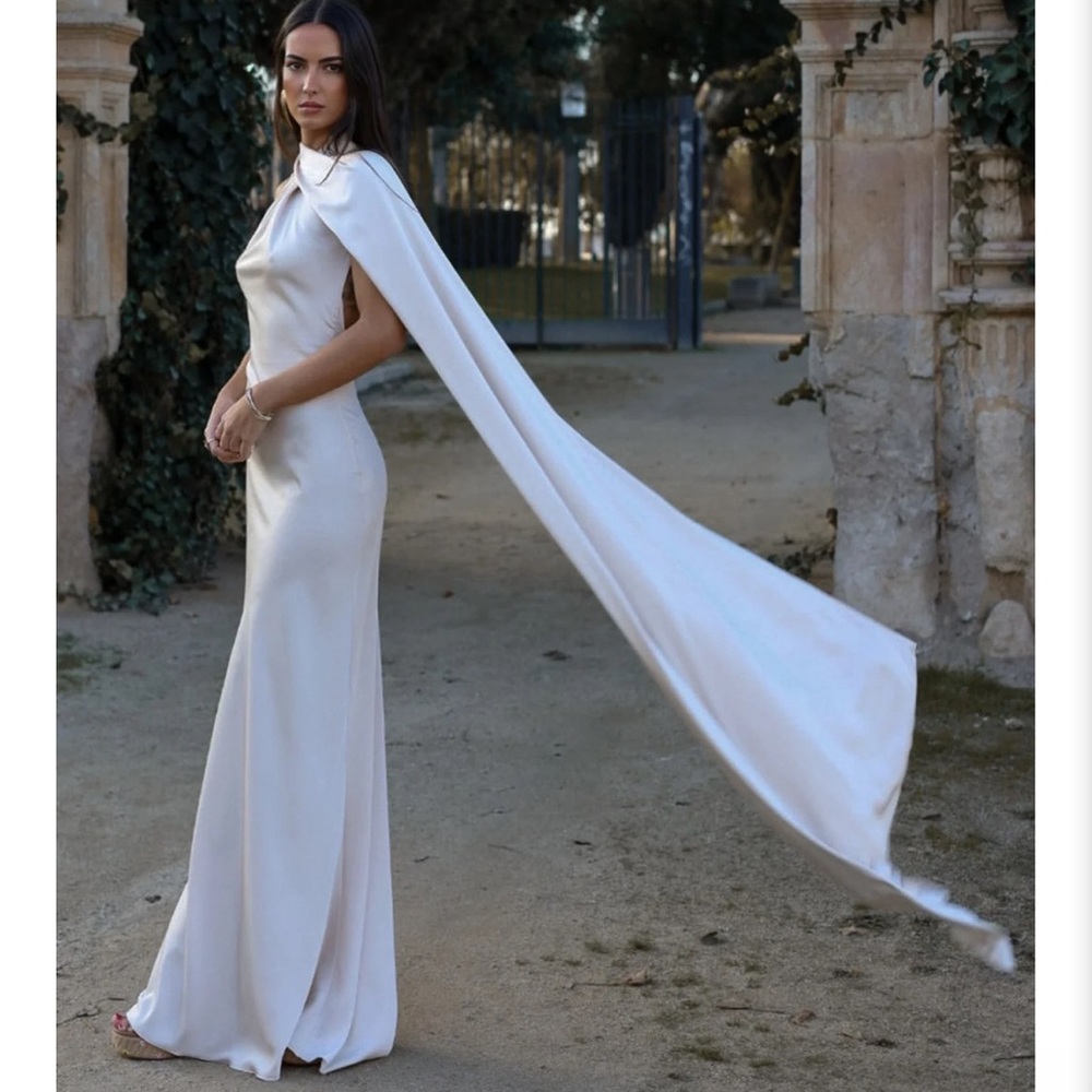 Backless wrap scarf dress